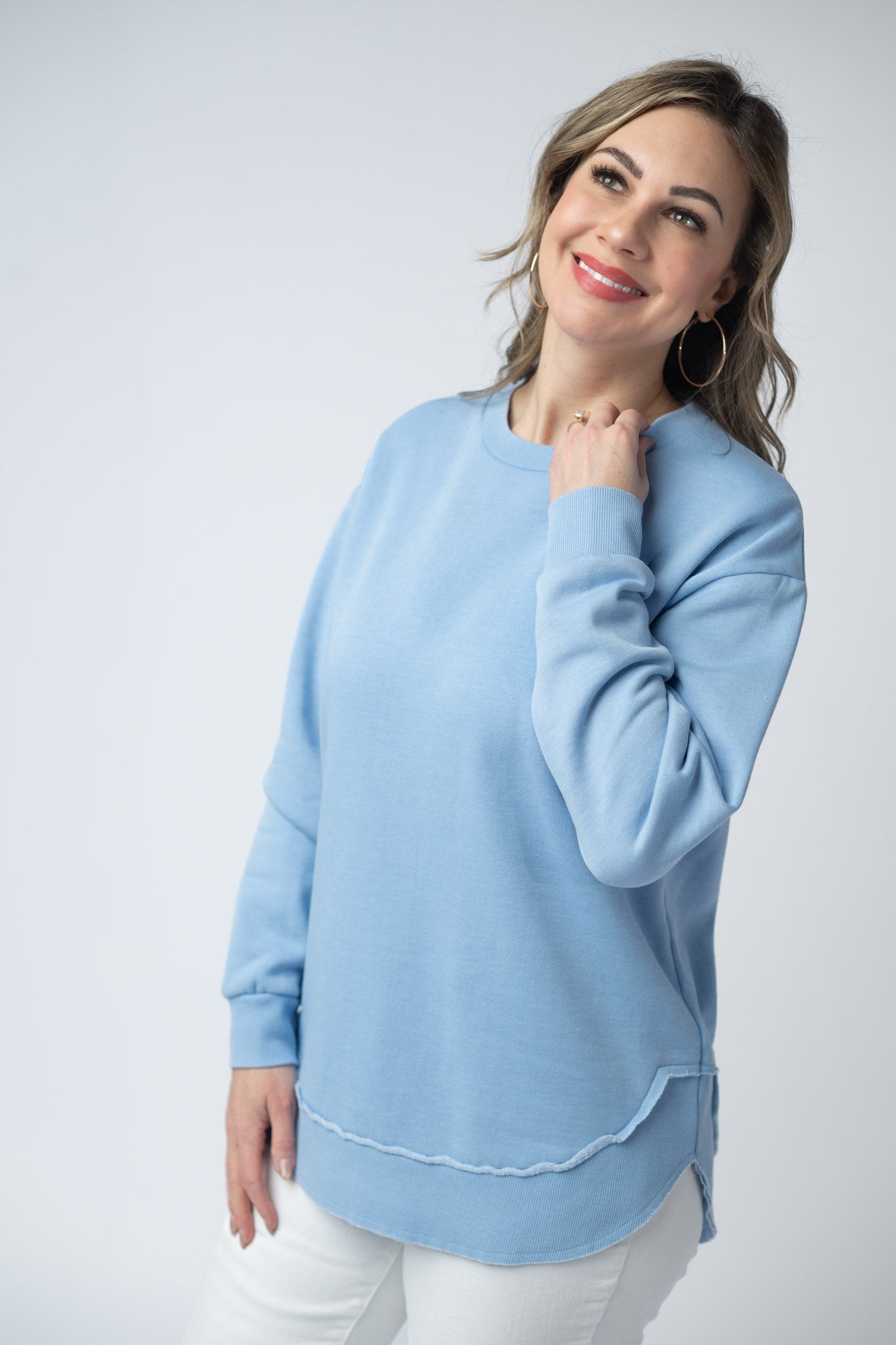Vintage Wash Pullover - Dusty Blue