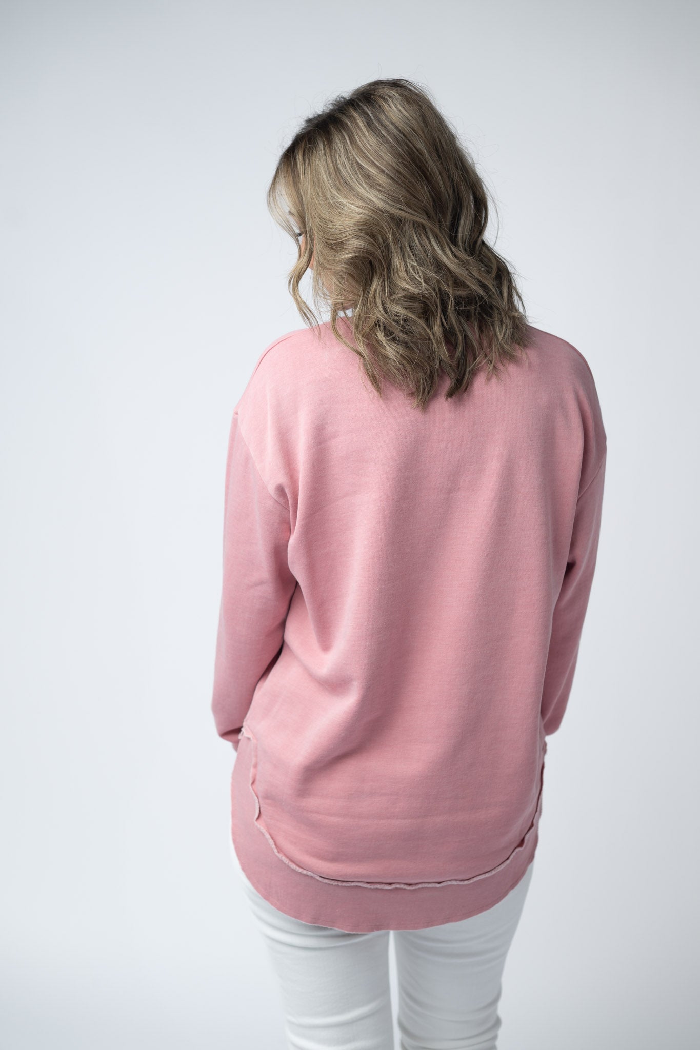 Vintage Wash Pullover - Dusty Pink