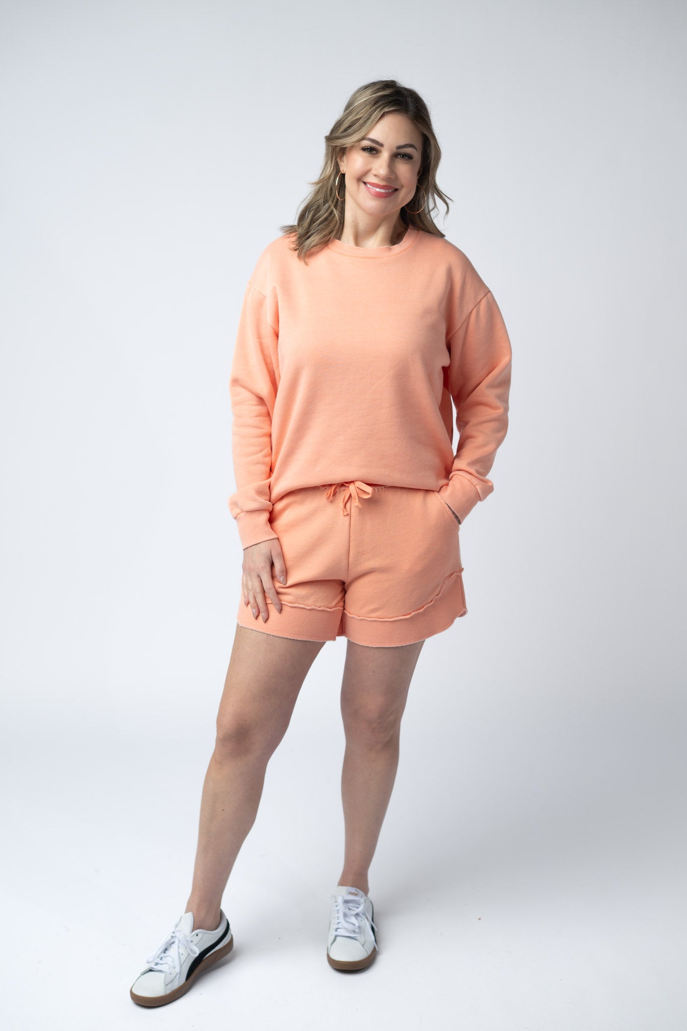 Vintage Wash Pullover - Spring Peach