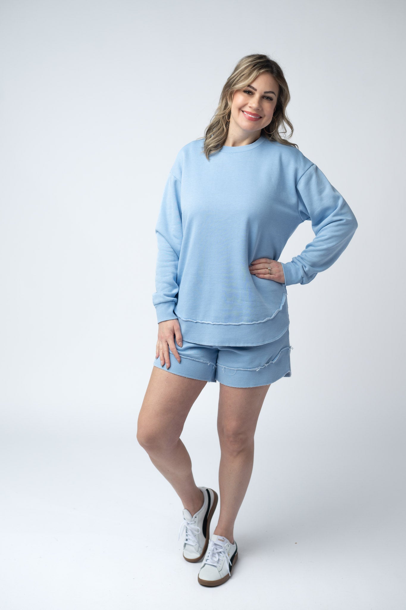 Vintage Wash Pullover - Dusty Blue