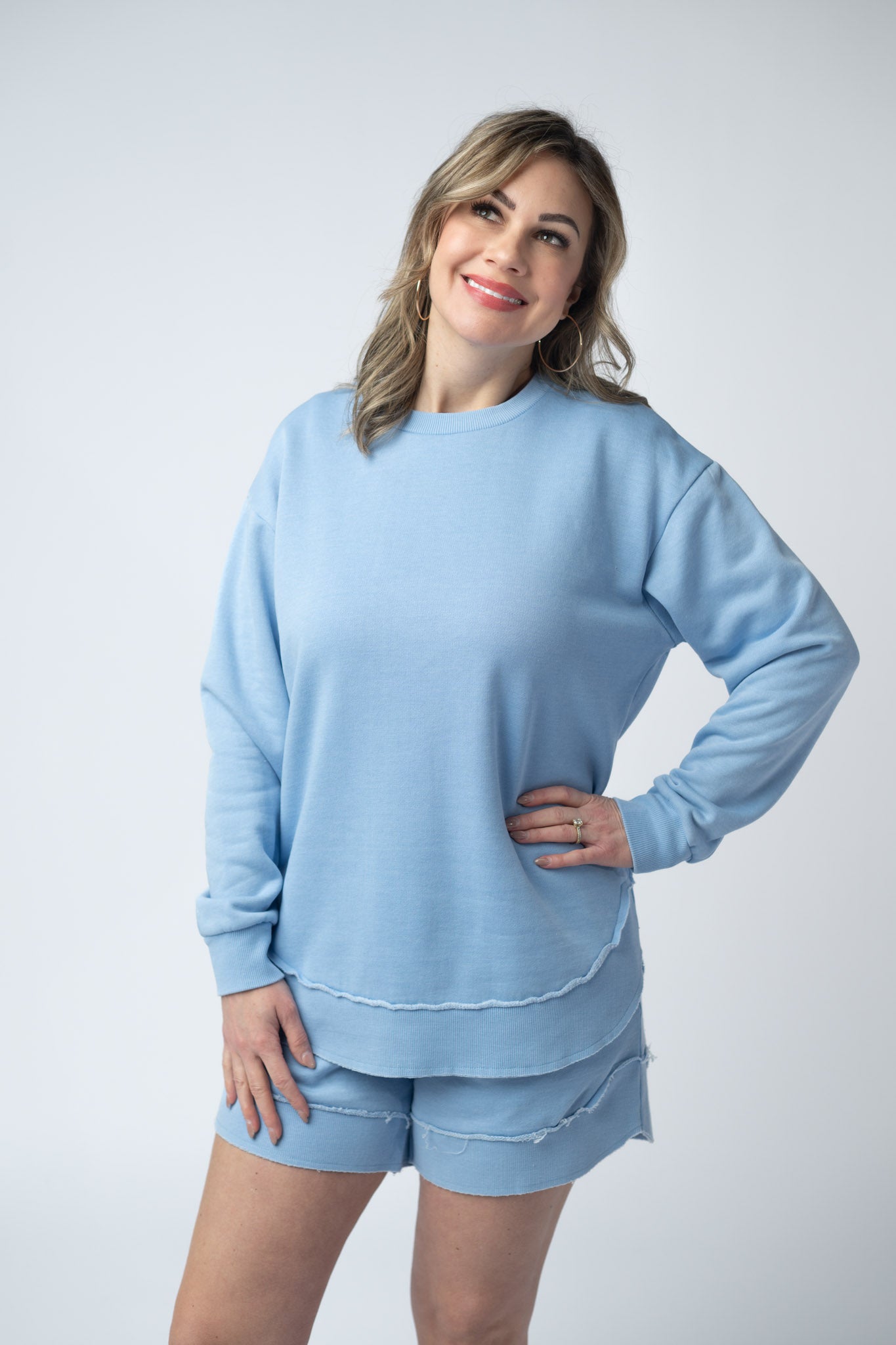 Vintage Wash Pullover - Dusty Blue