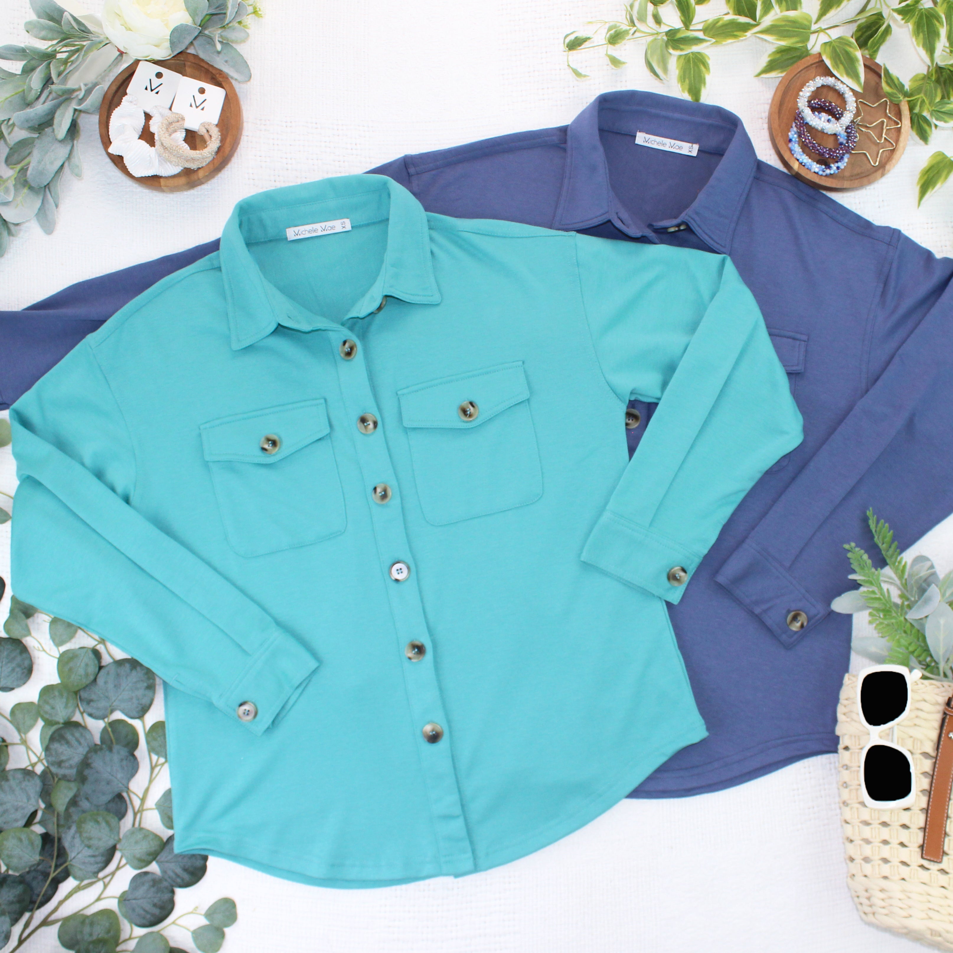 Brenna Button Down Top - Denim