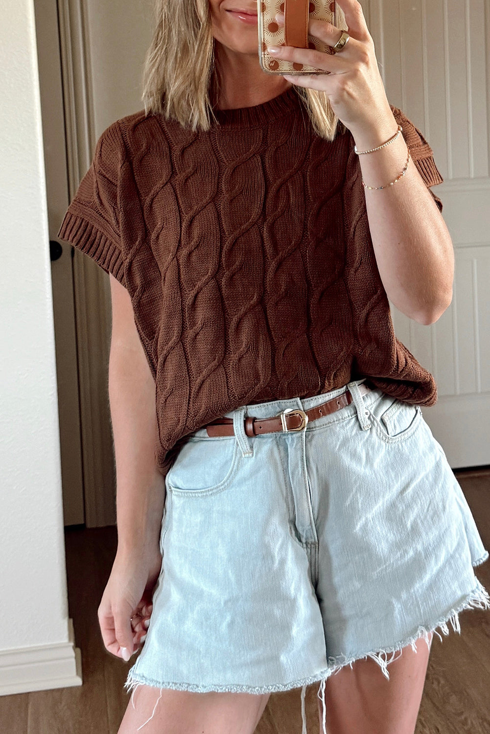 Dark Brown Cable Sweater WTW