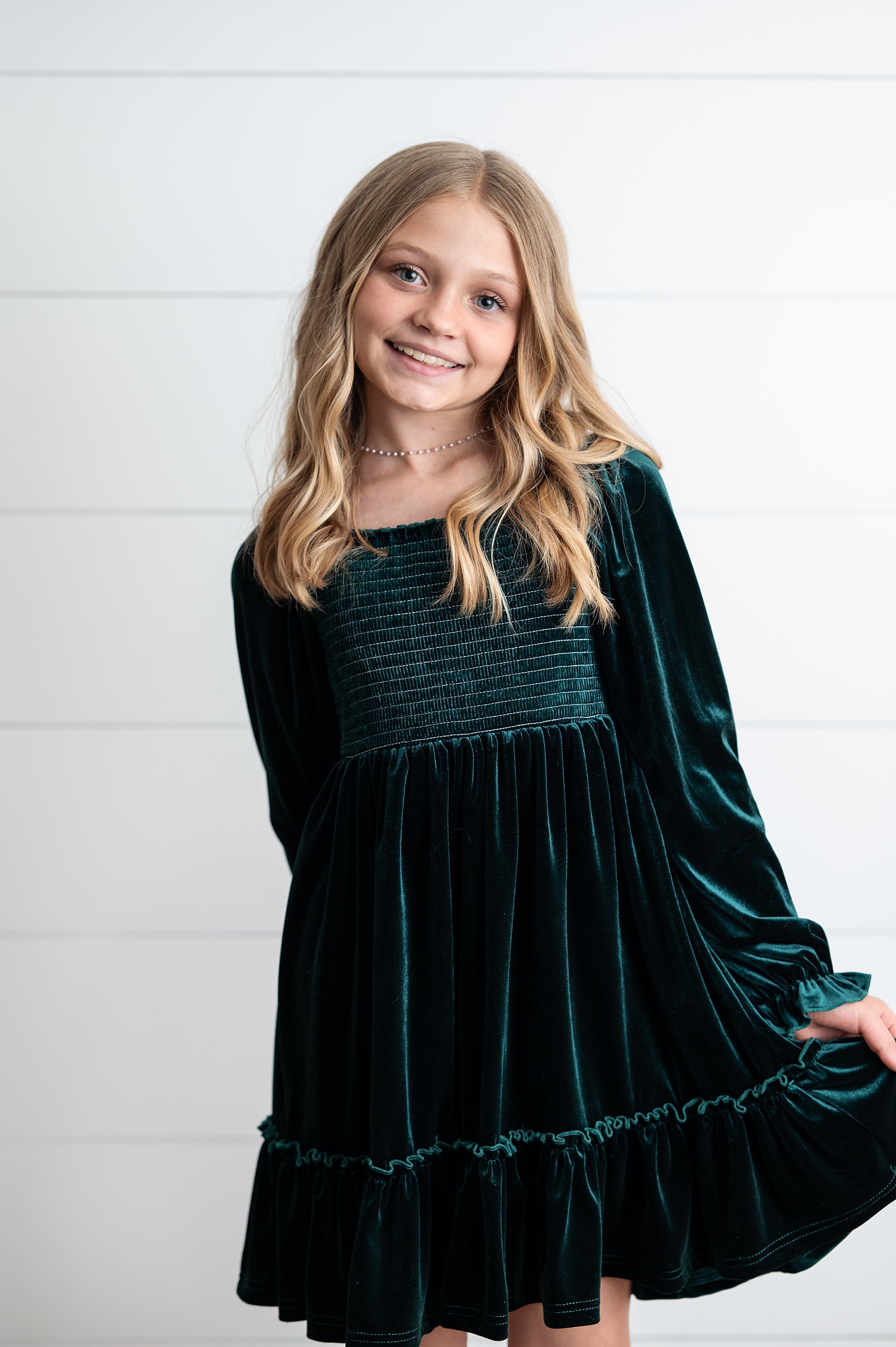 Dark Green Velvet Dress