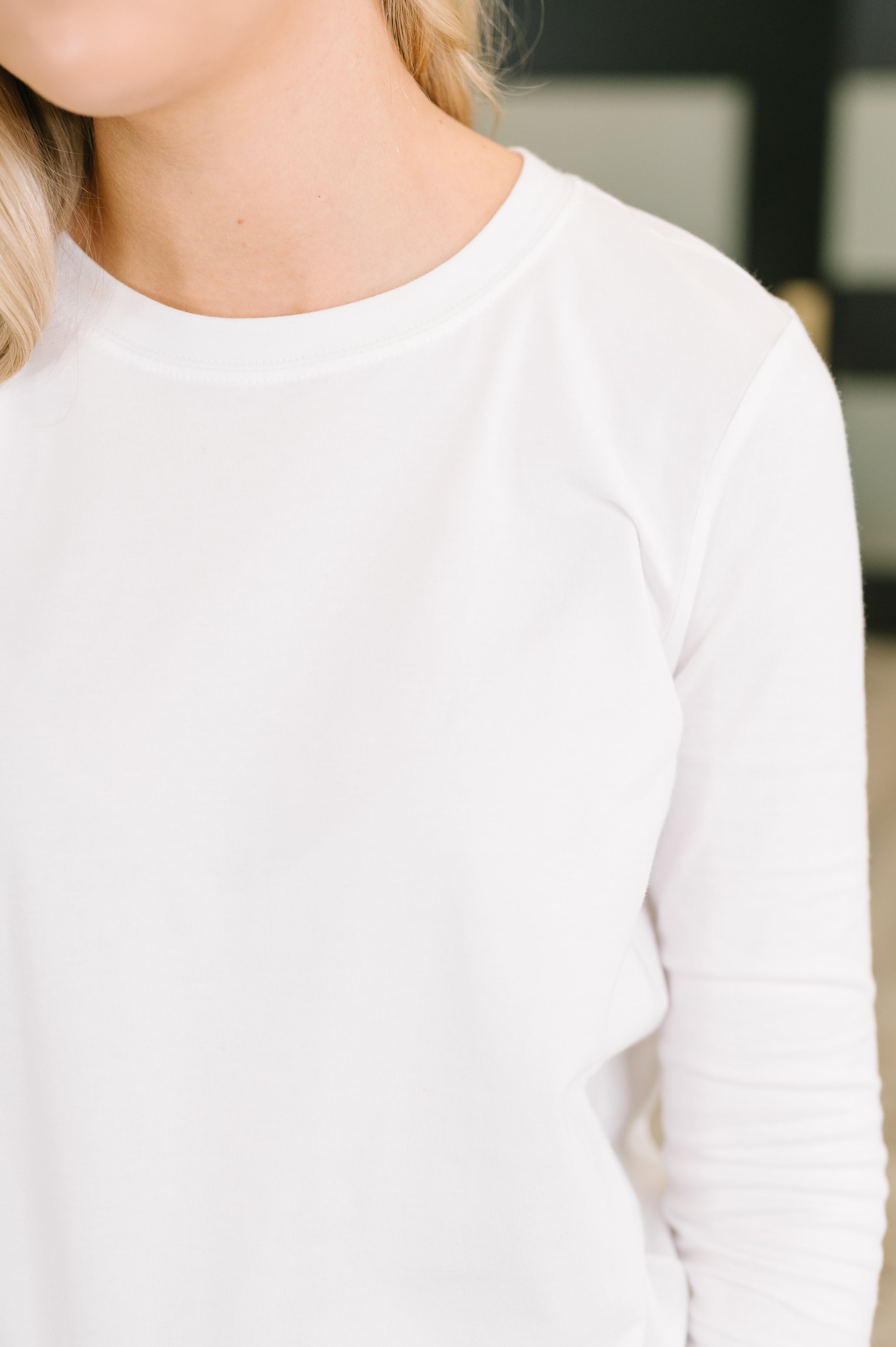 Down to the Basics Long Sleeve Top in White