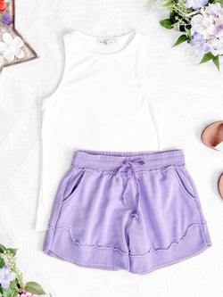 French Terry Stevie Shorts - Lavender