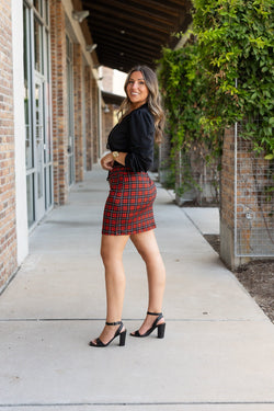 PreOrder | The Helena  - Red Plaid Jogger Skirt