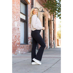 Ready to Ship | The Vanessa - 30 inch Black Bootcut Leggings