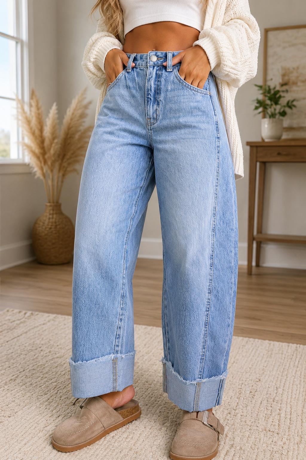 Raw Hem Ankle-Length Jeans WTW