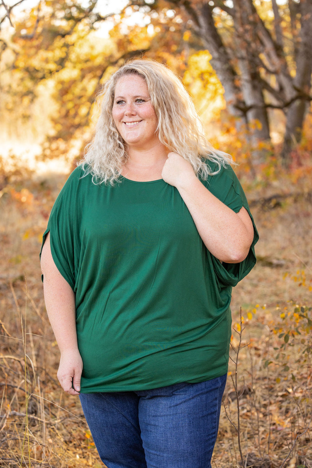 Darcy Dolman Top - Forest Green | Women's Flowy Top