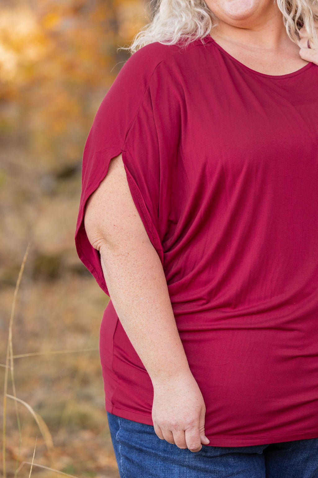 Darcy Dolman Top - Burgundy | Women's Flowy Top