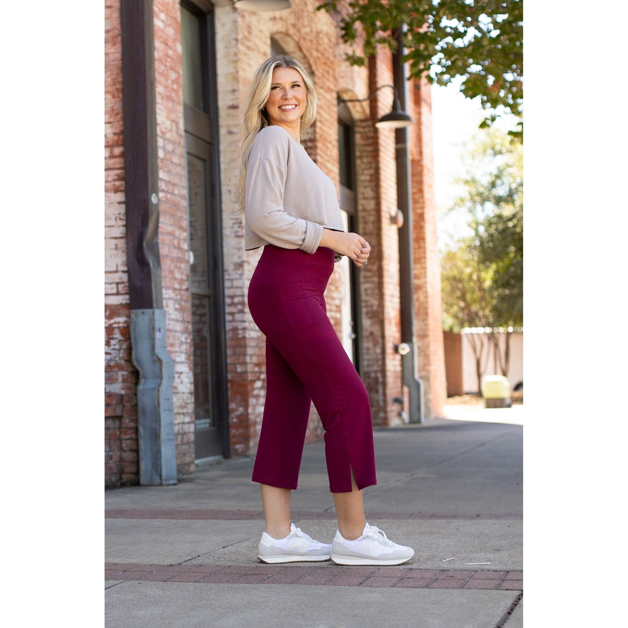 *RTS The Courtney - Maroon High Waisted Gaucho Pants - ROUND 2