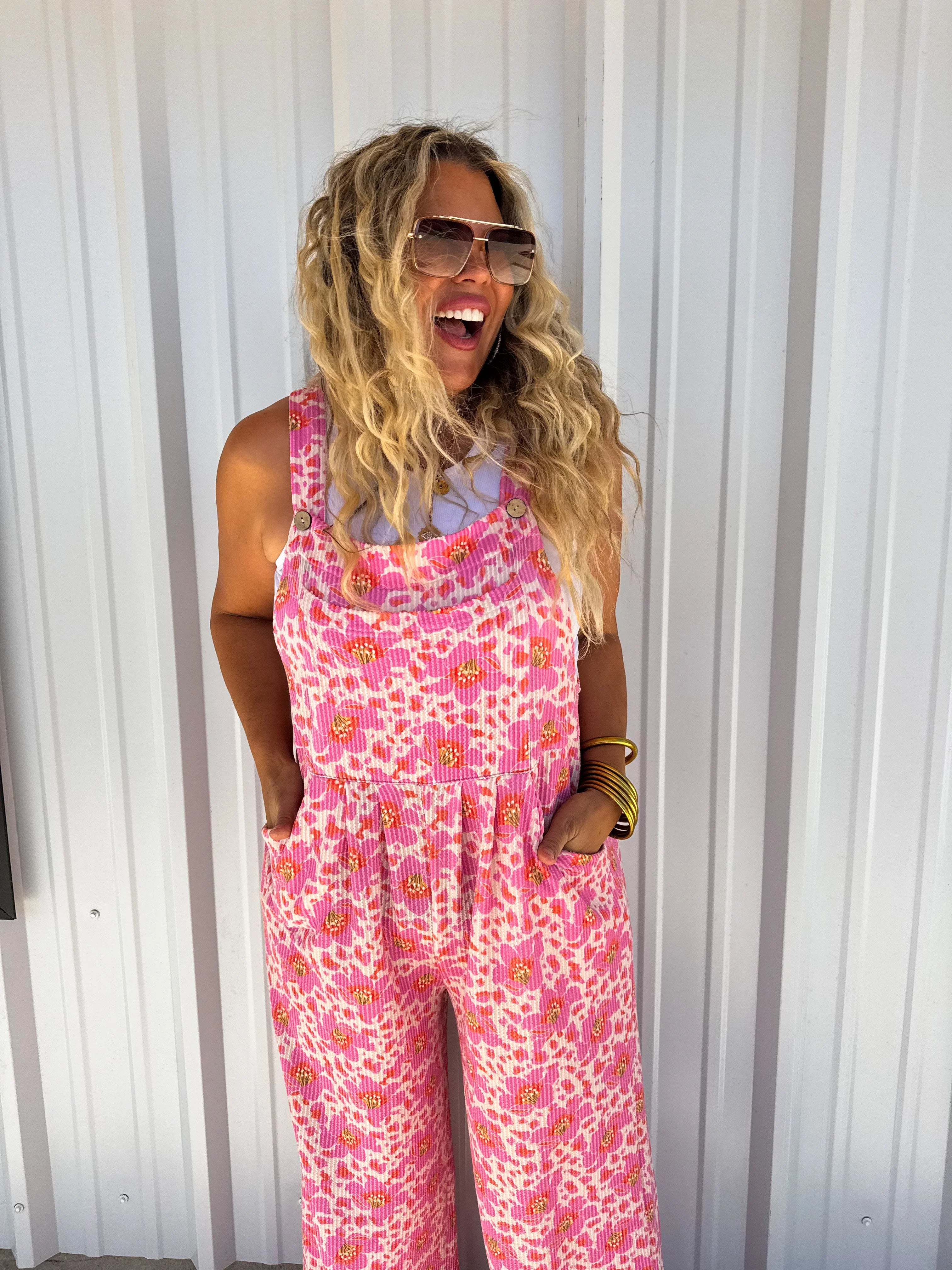 PREORDER: Cassidy Floral Boho Overalls in Two Prints