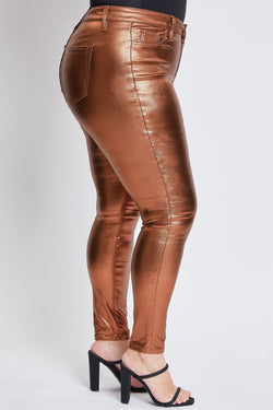 Women's Plus Hyperstretch Metallic Skinny Pants