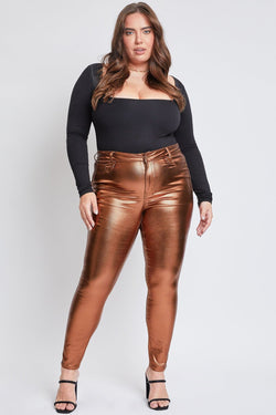 Women's Plus Hyperstretch Metallic Skinny Pants