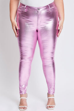 Women's Plus Hyperstretch Metallic Skinny Pants