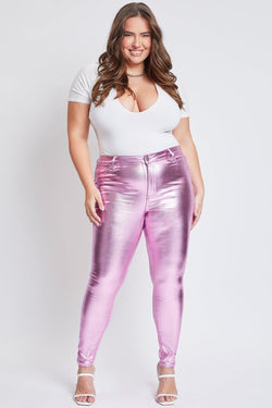 Women's Plus Hyperstretch Metallic Skinny Pants