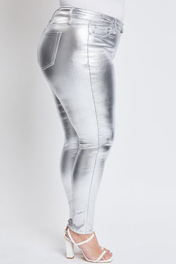 Women's Plus Hyperstretch Metallic Skinny Pants