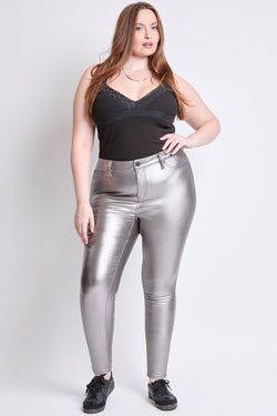 Women's Plus Hyperstretch Metallic Skinny Pants