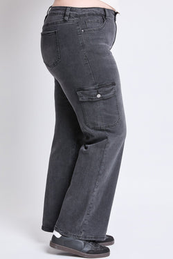 Women's Plus High Rise Wide Leg Skater Cargo Jeans