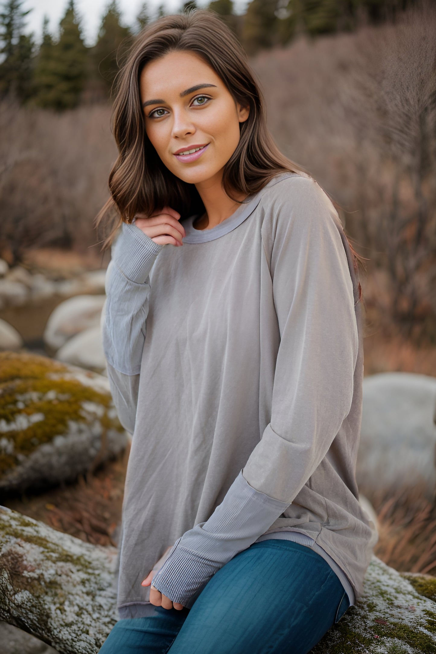 Earth Tones Thumbhole Tunic