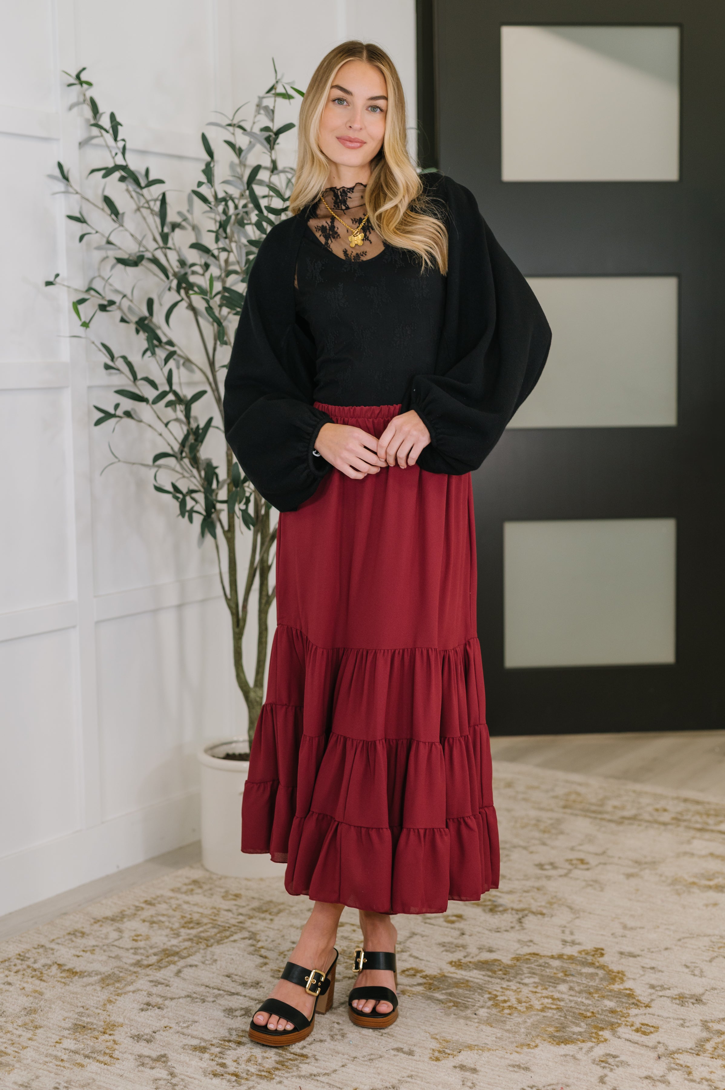 Easy Pick Tiered Maxi Skirt