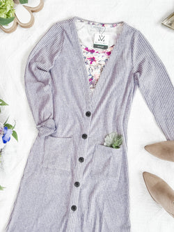 Colbie Ribbed Cardigan - Lavender