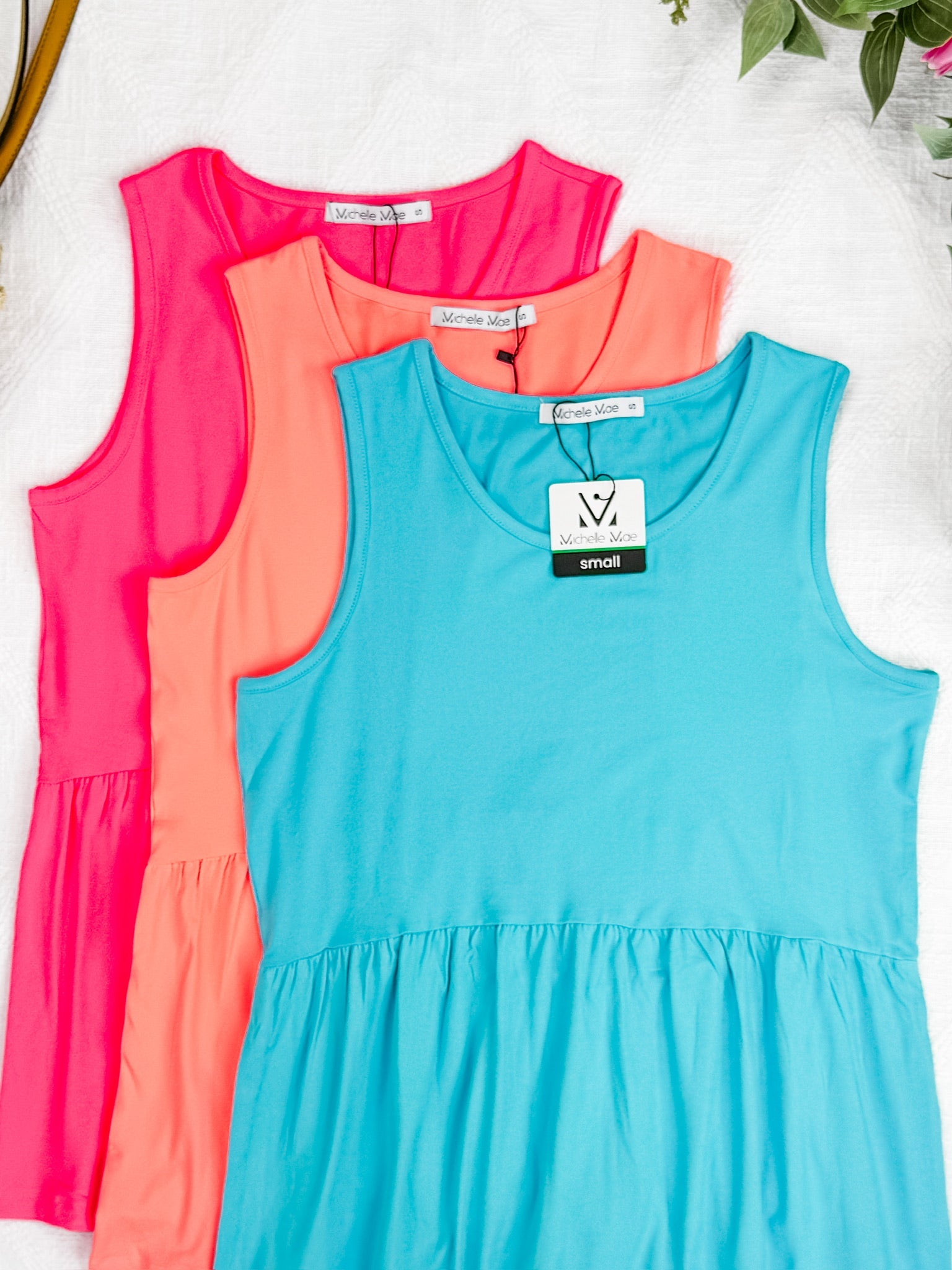 Renee Ruffle Tank - Neon Pink