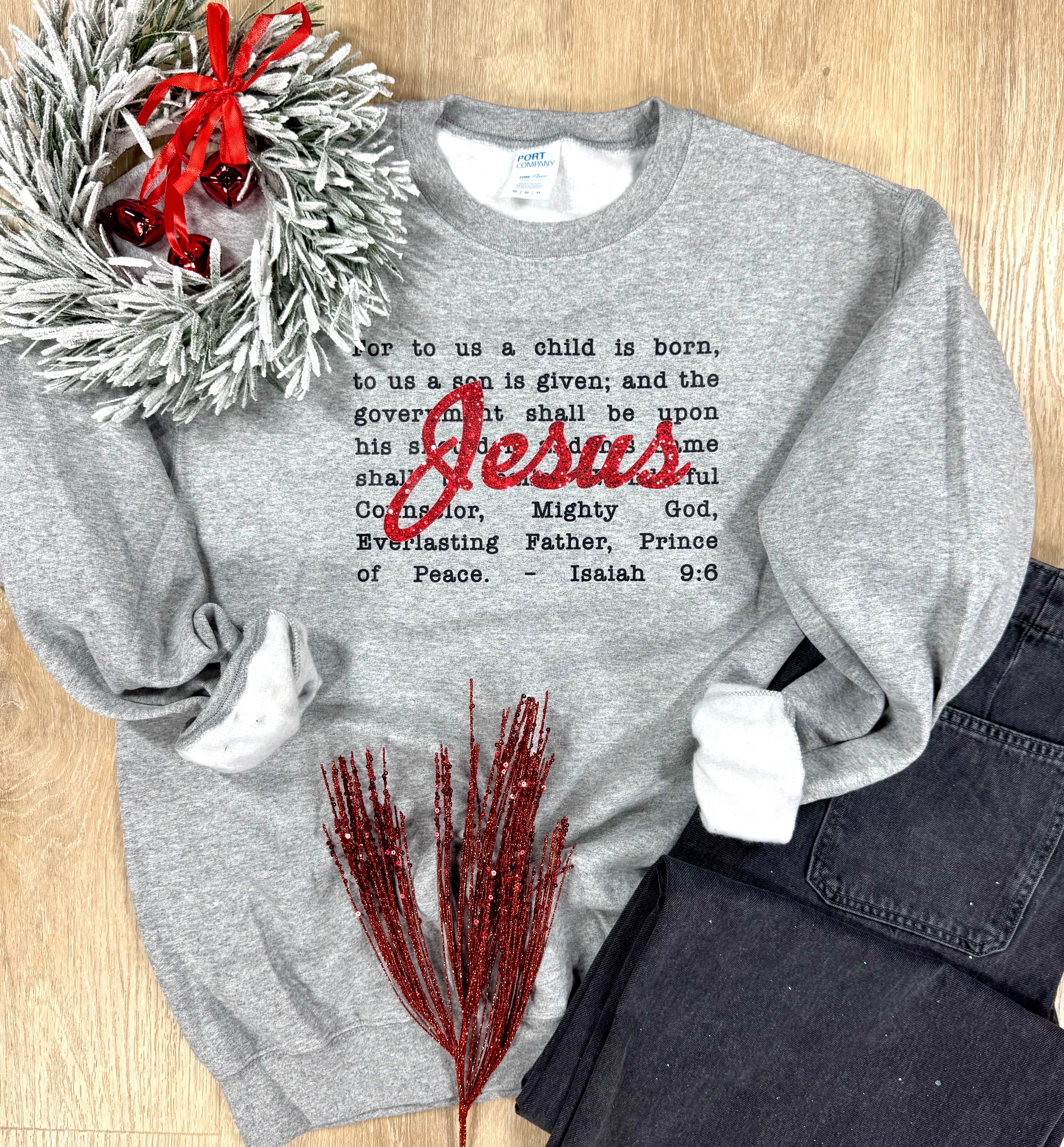Faux Glitter Jesus Graphic Tee or Sweatshirt