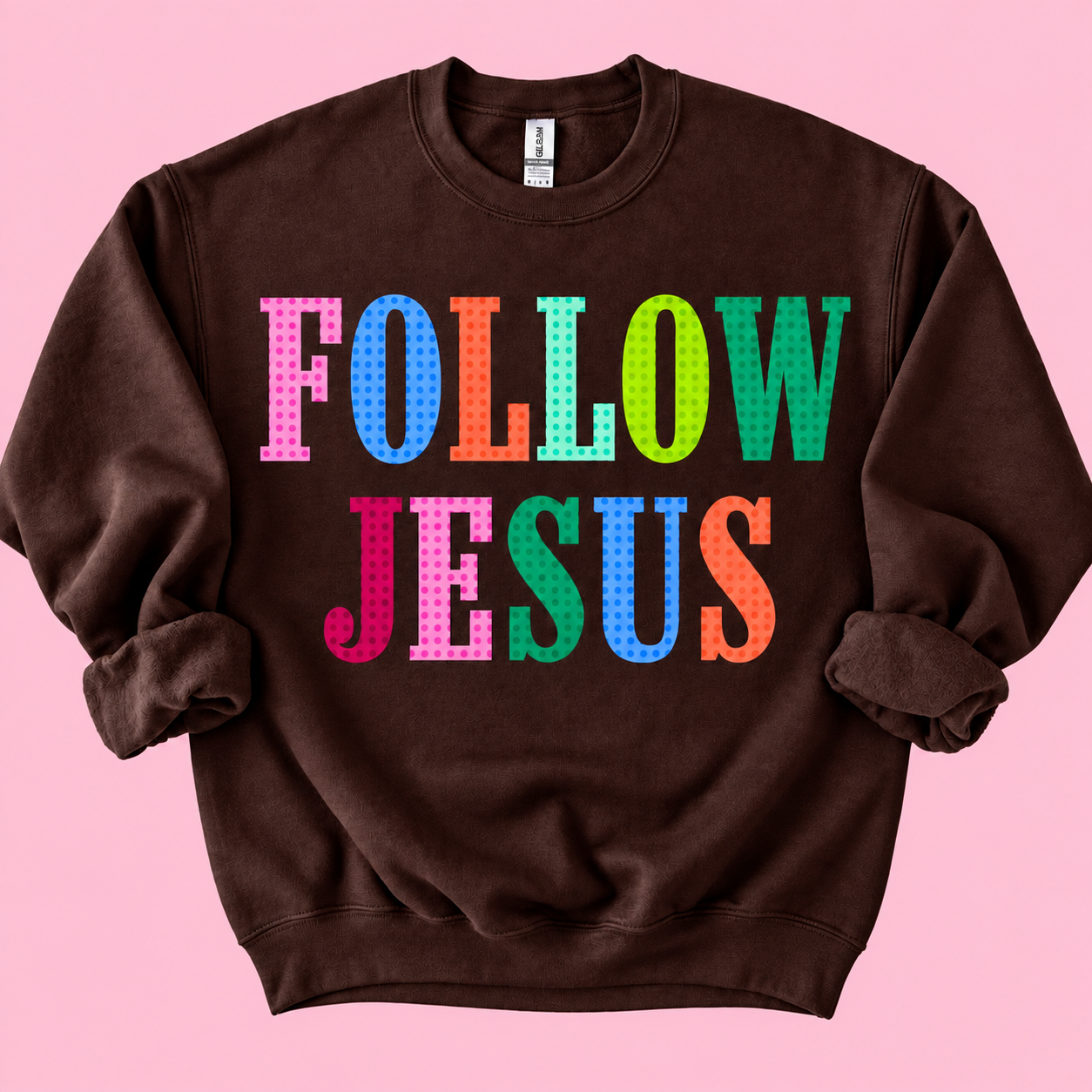 Follow Jesus Colorful Polka Dot Sweatshirt
