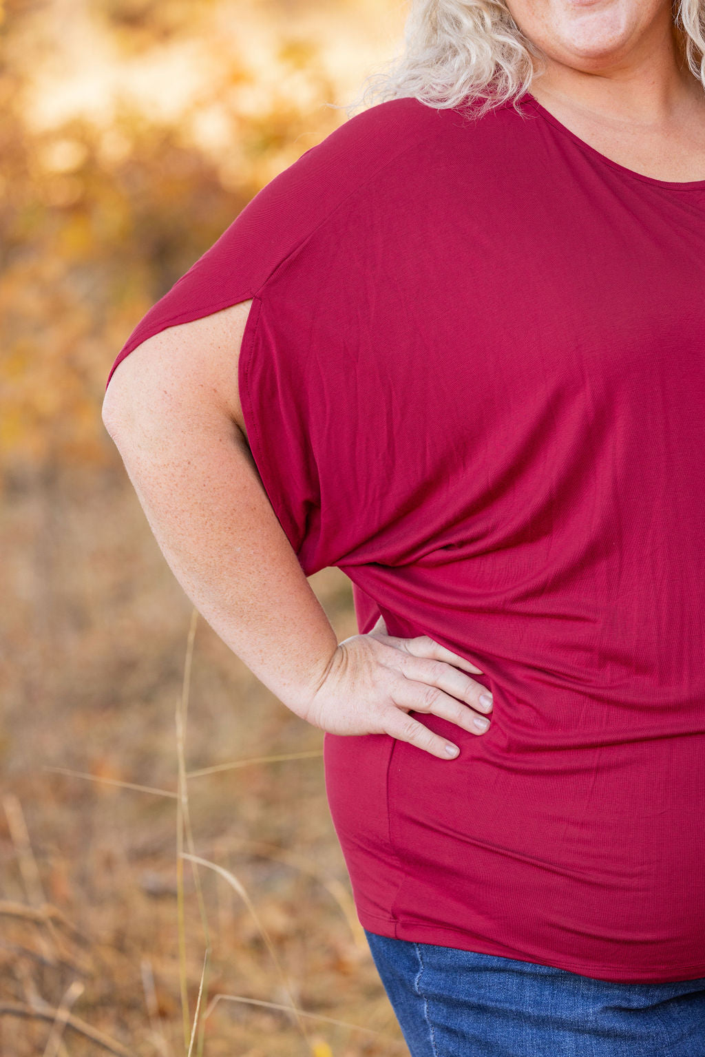 Darcy Dolman Top - Burgundy | Women's Flowy Top