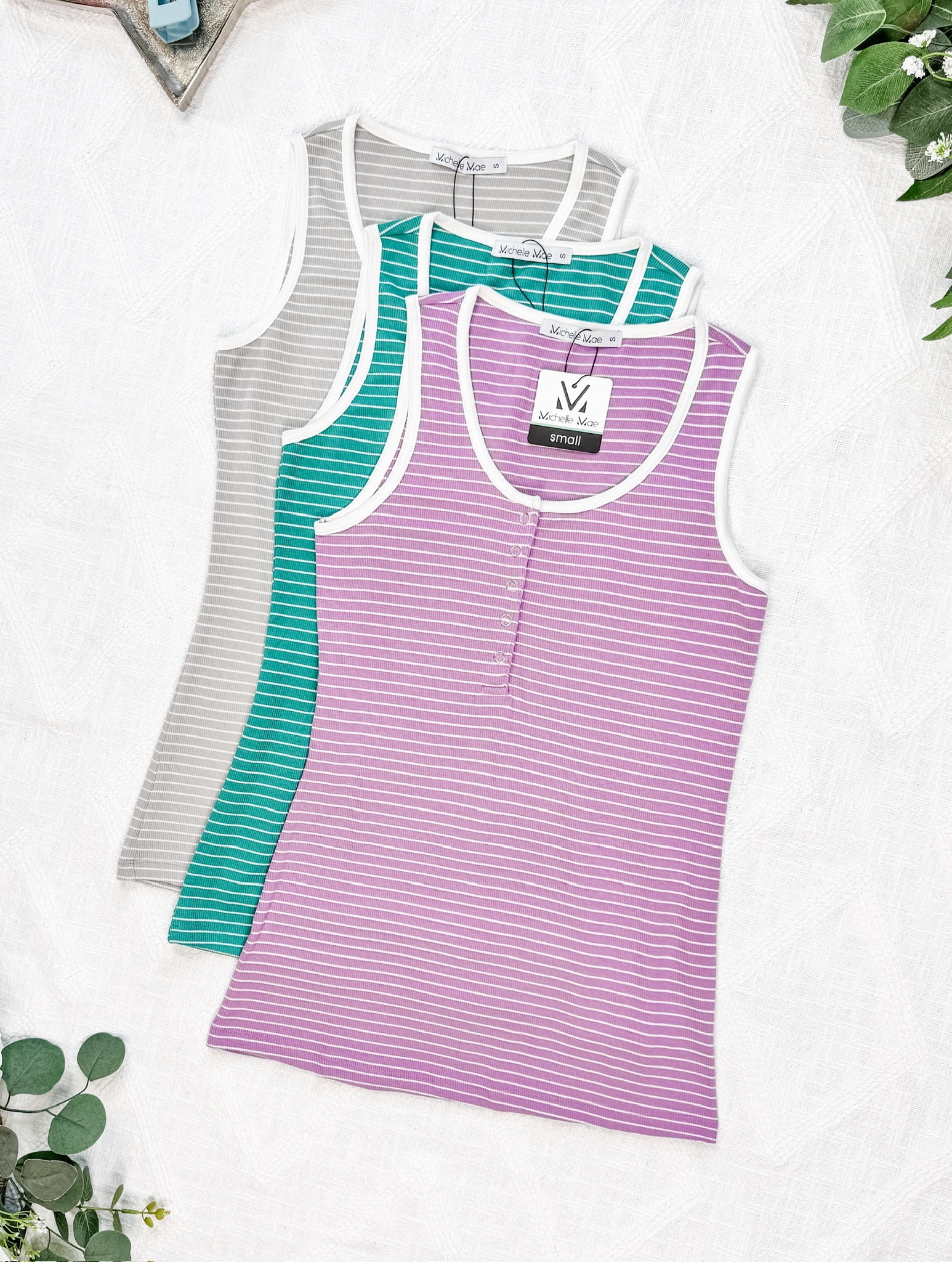 Shiloh Button Snap Tank - Green