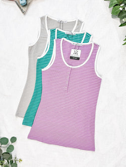 Shiloh Button Snap Tank - Green