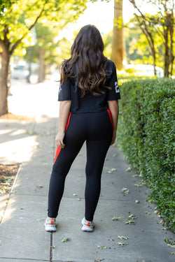 PreOrder | The Roxie - Red Panel Full Length Leggings