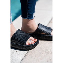 Ready to Ship | BLACK LEOPARD  Insanely Comfy -Beach or Casual Slides