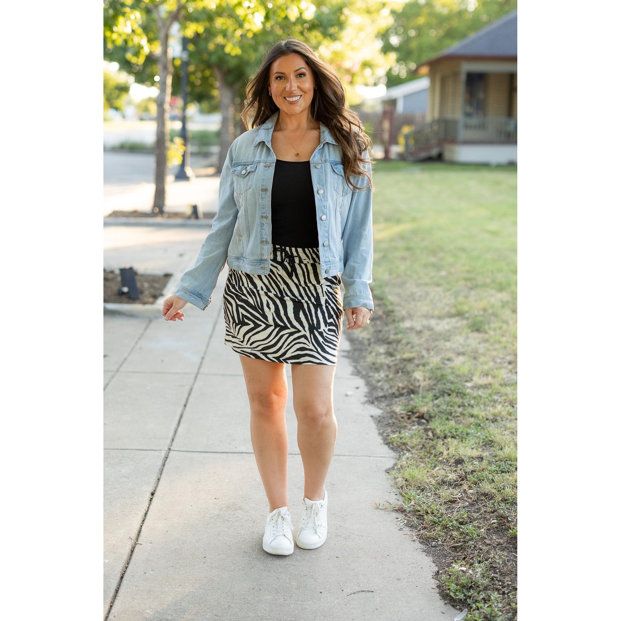 Ready to Ship | The Zoe - Zebra Print Jogger Skirt