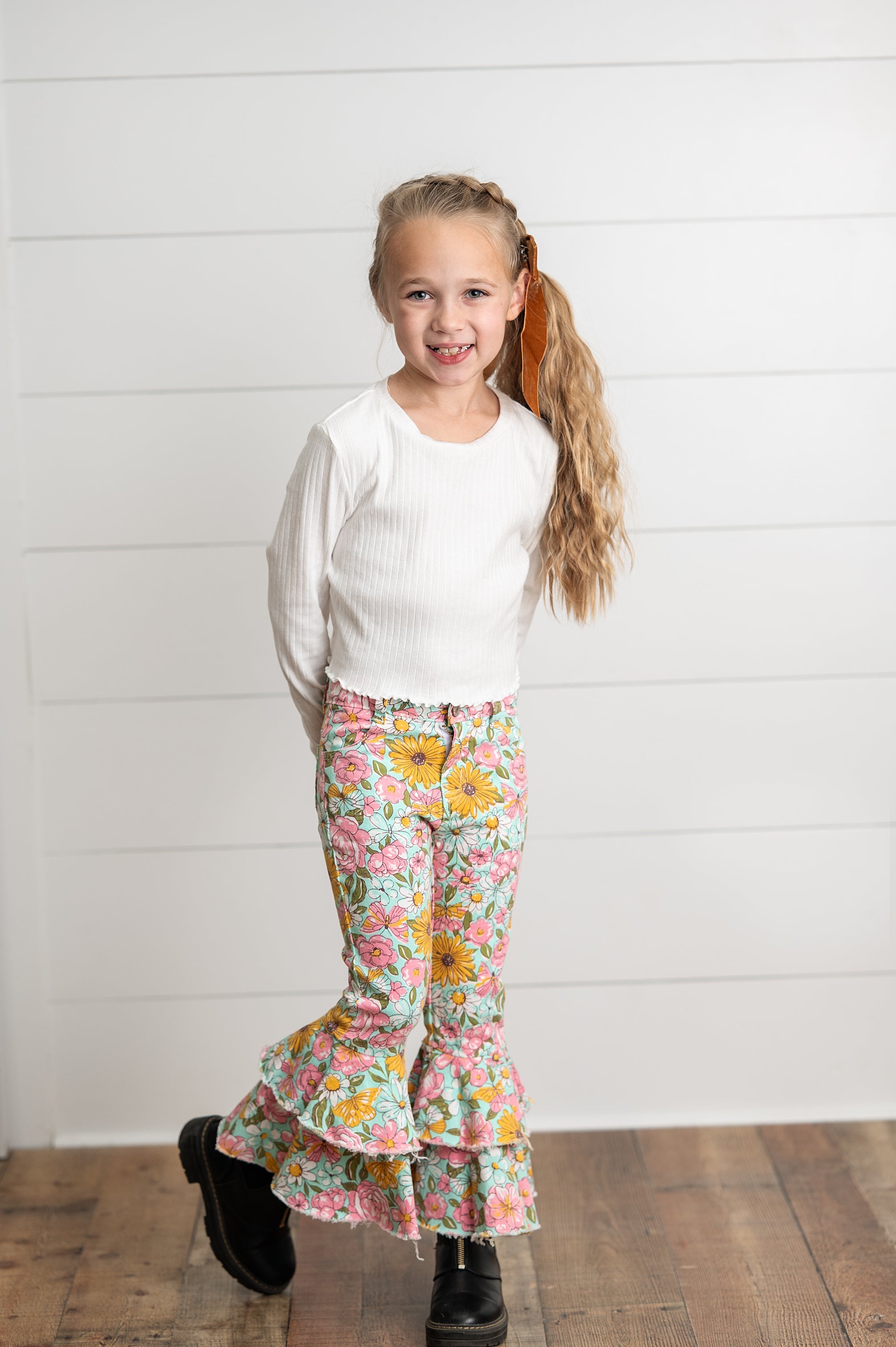 Flower Double Ruffle Jeans