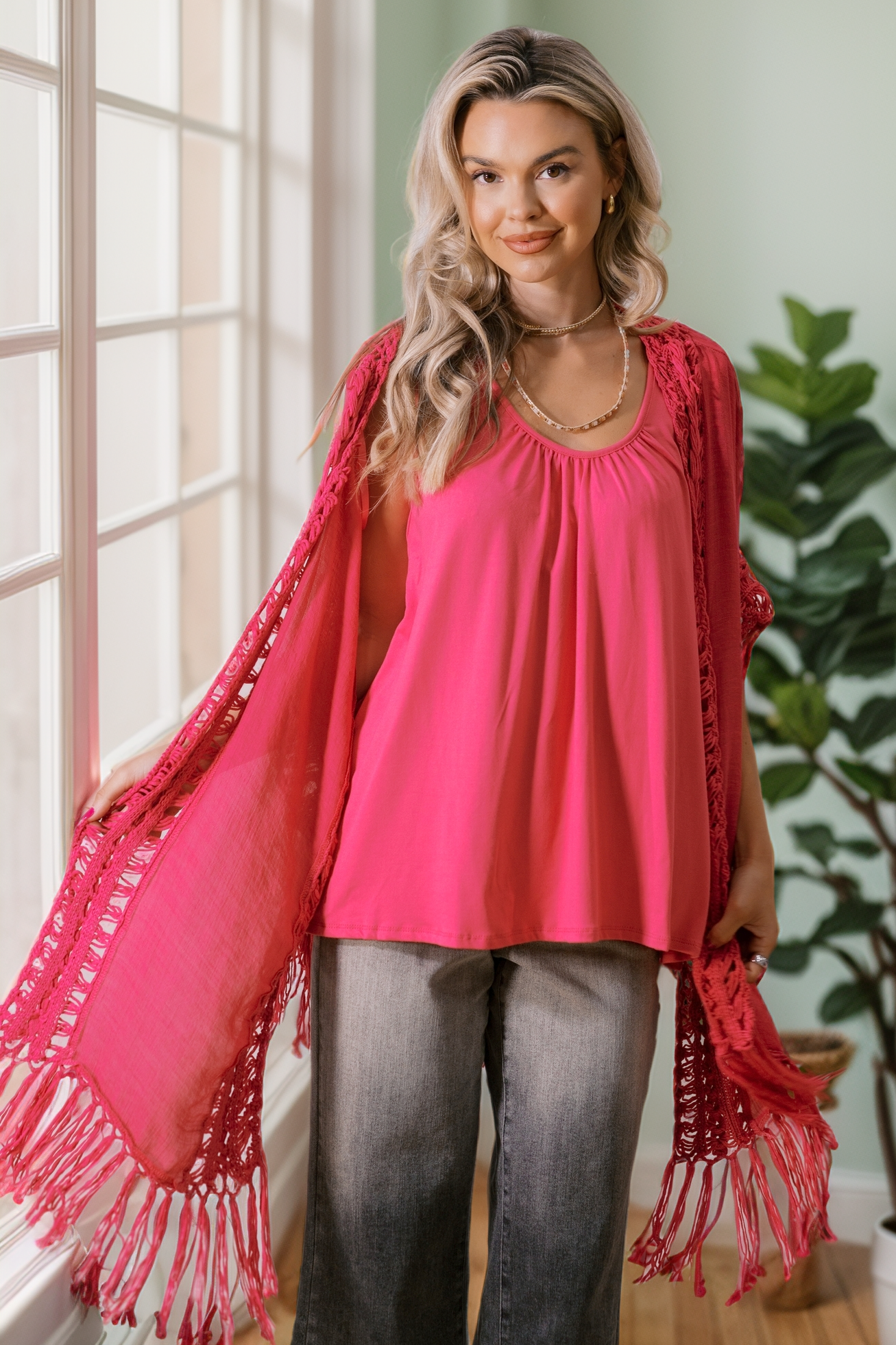 Fuchsia Flow Cardigan