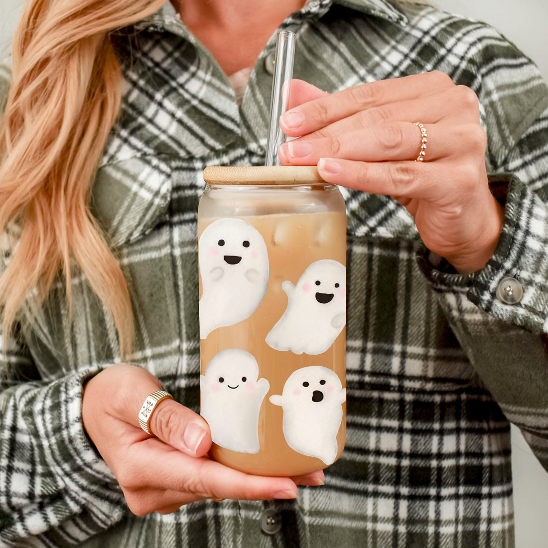 friendly ghost tumbler set
cute halloween glass cup
adorable spooky season tumbler
halloween gathering favor
fall celebration glass
