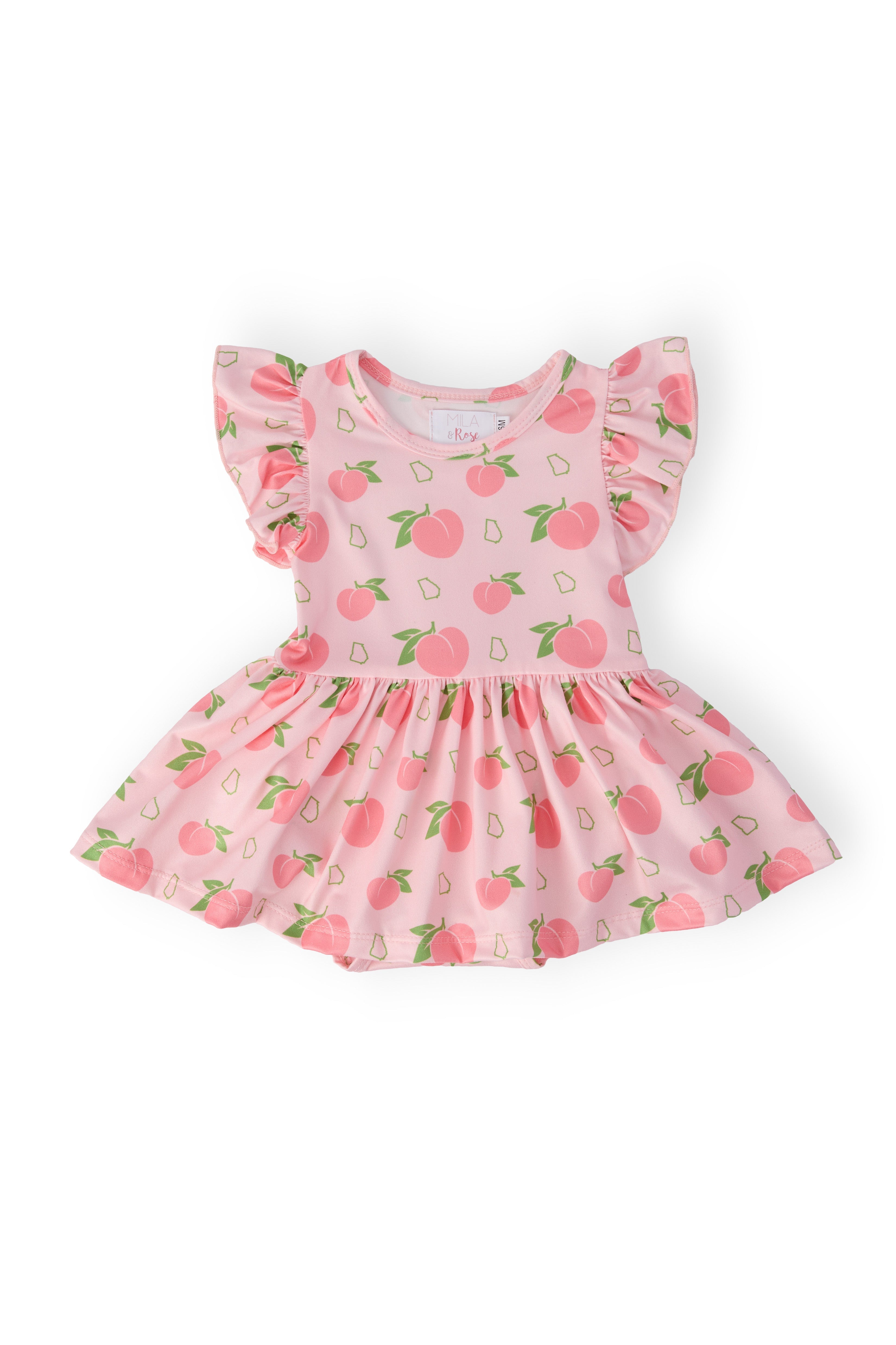 Georgia Peach S/S Flutter Twirl Bodysuit
