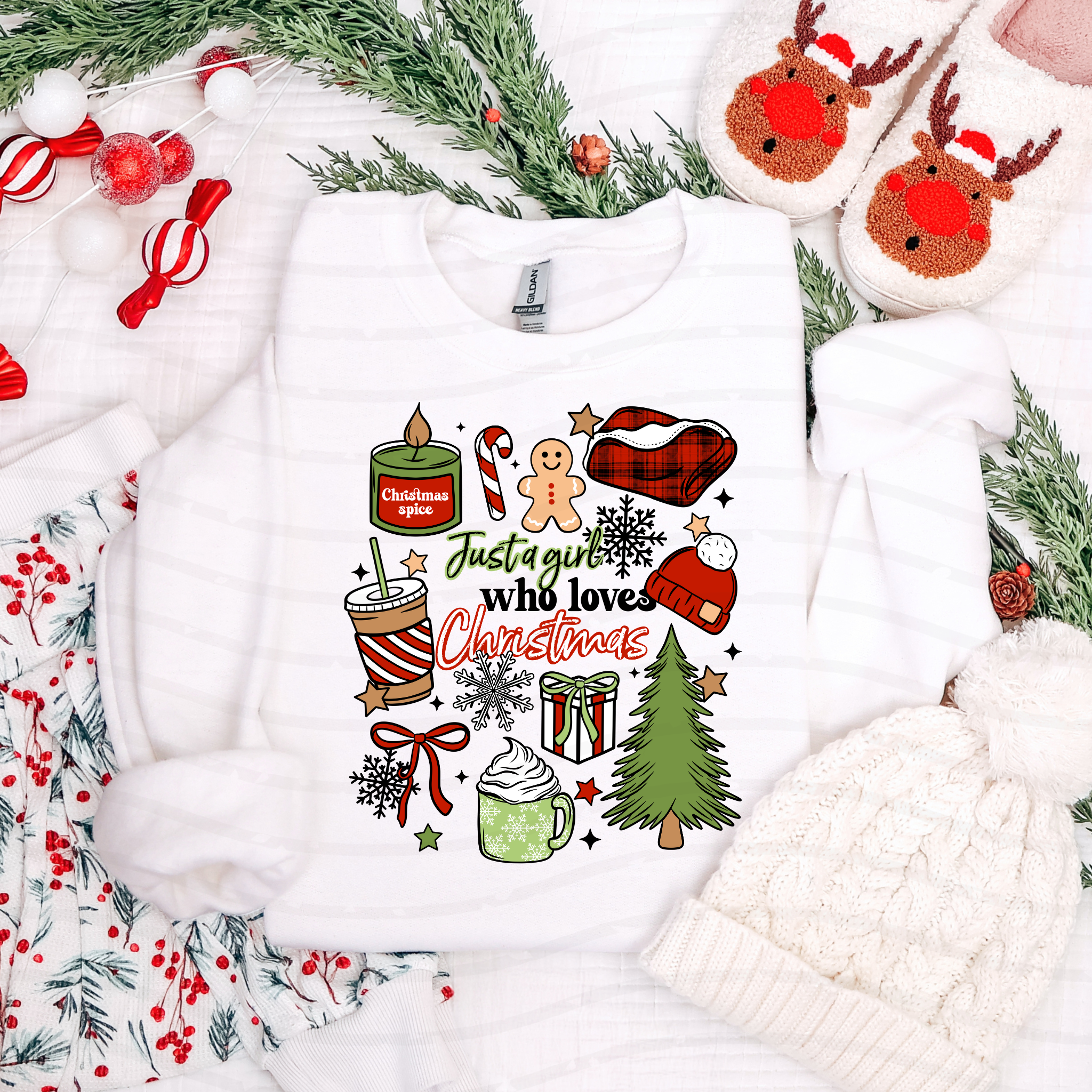 Girl Loves Christmas Sweatshirt