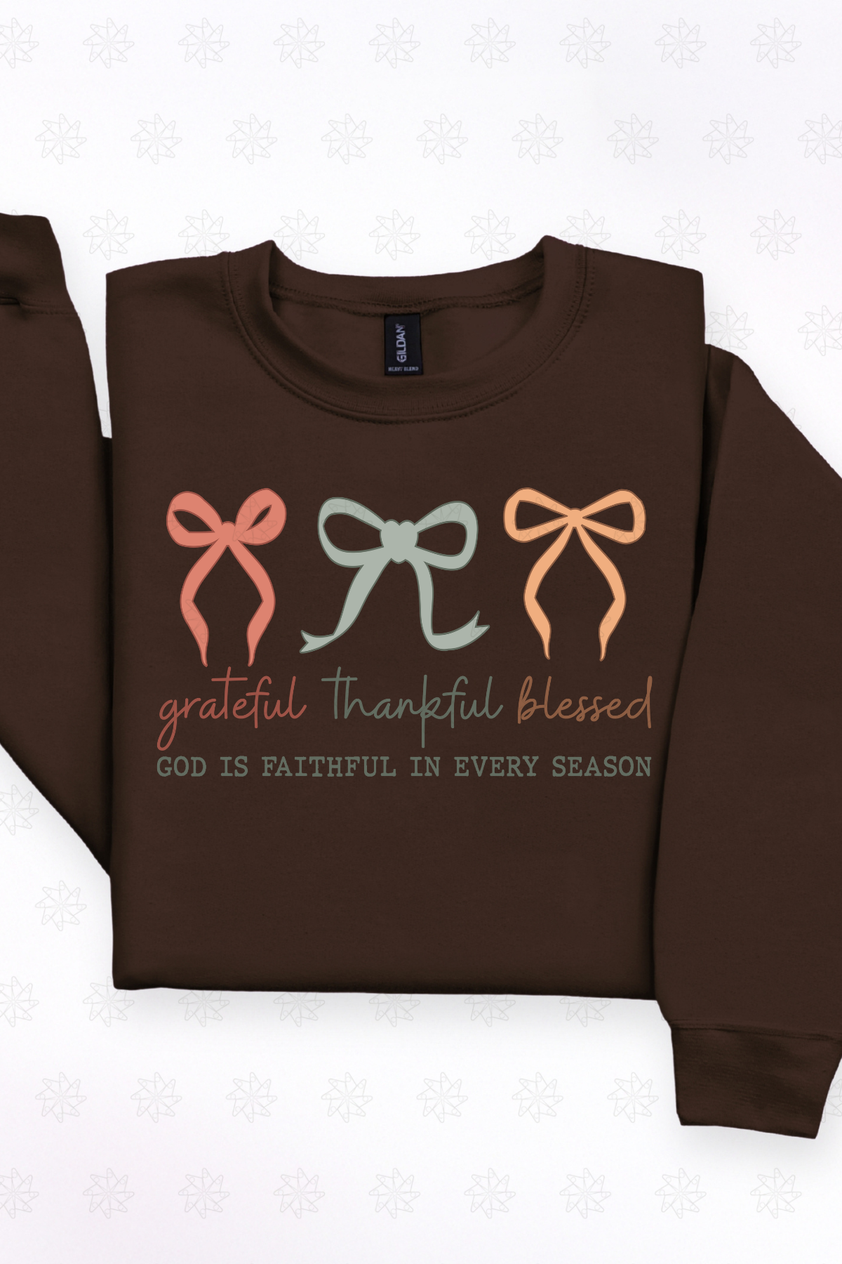 Grateful Thankful Blesses Bows Sweatshirt