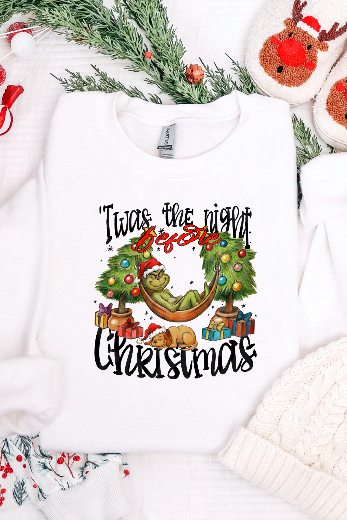 Green Guy Night Before Christmas Sweatshirt