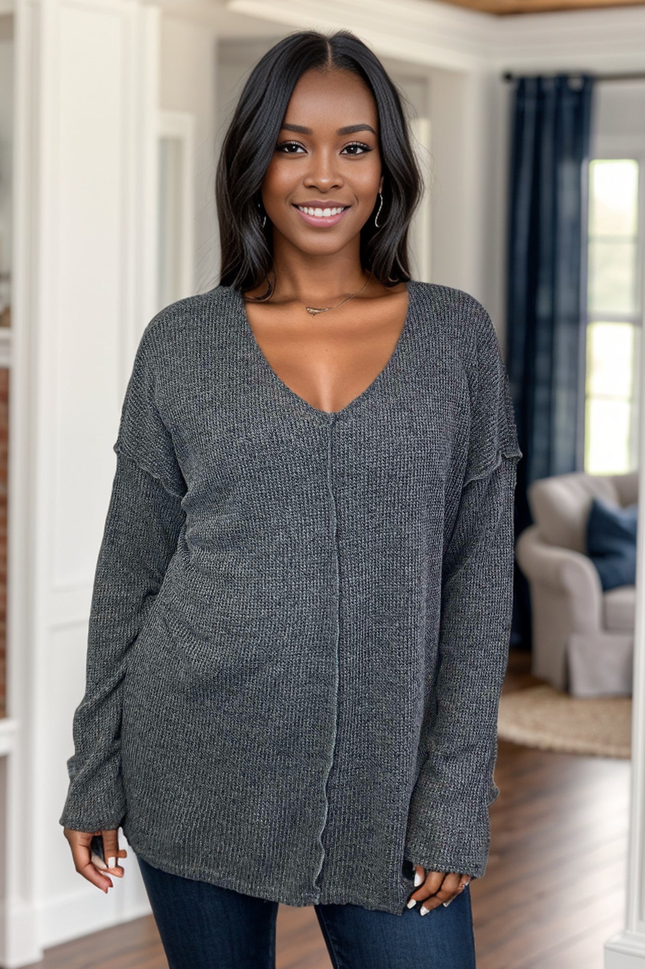 Gunmetal Grey - Knit Pullover