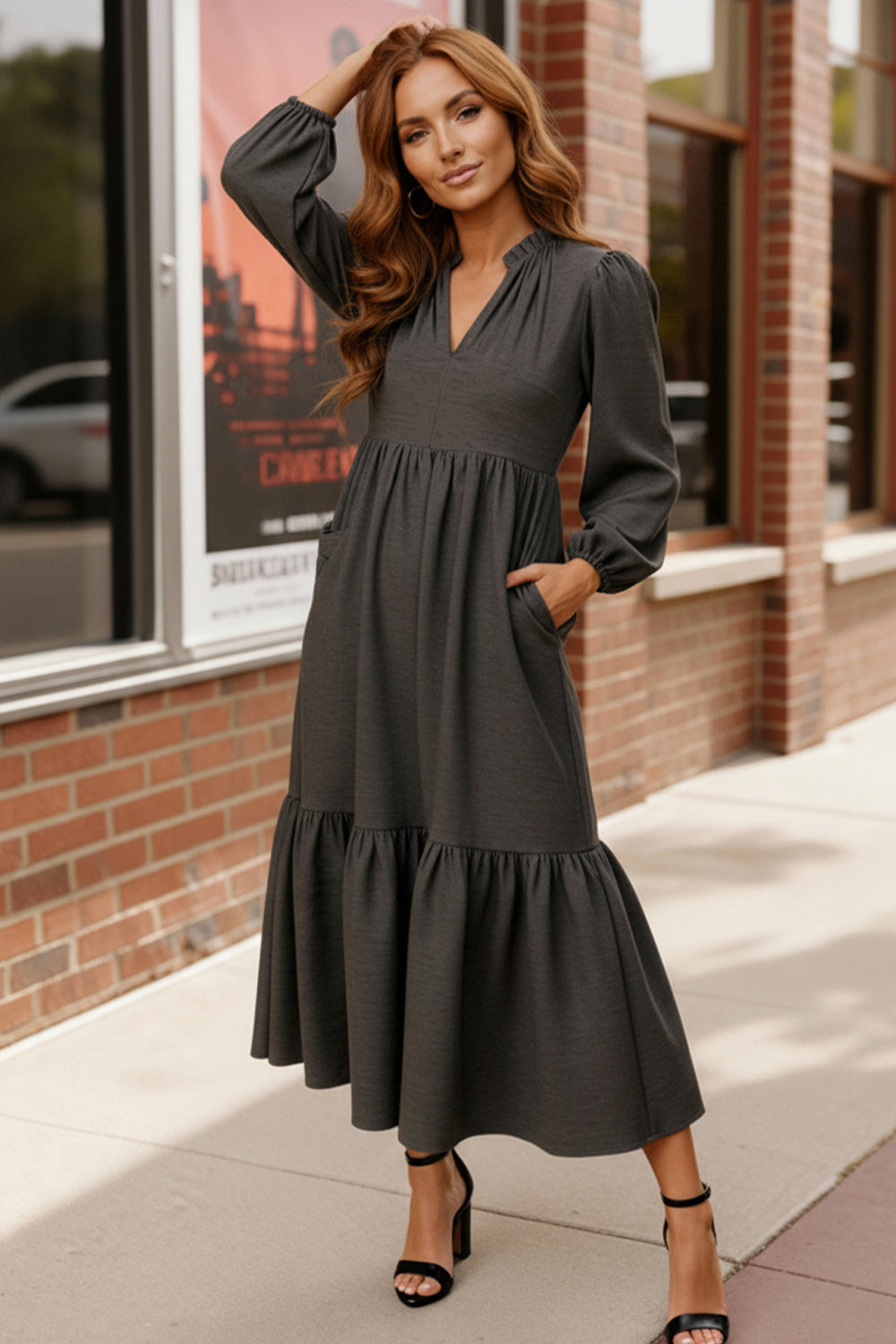 Slate Serenade Maxi Dress