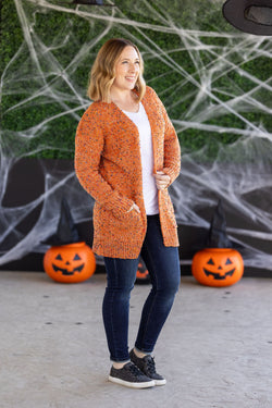 Carly Confetti Dot Cardigan - Pumpkin