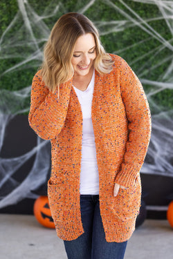 Carly Confetti Dot Cardigan - Pumpkin