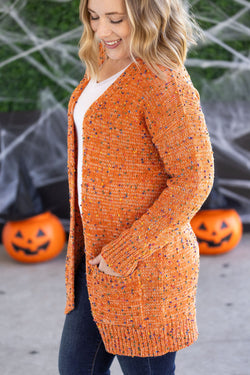 Carly Confetti Dot Cardigan - Pumpkin