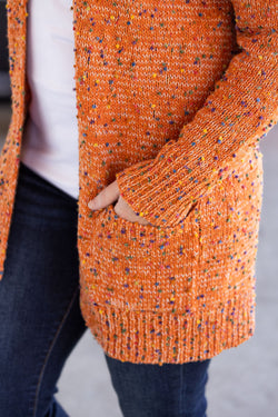 Carly Confetti Dot Cardigan - Pumpkin