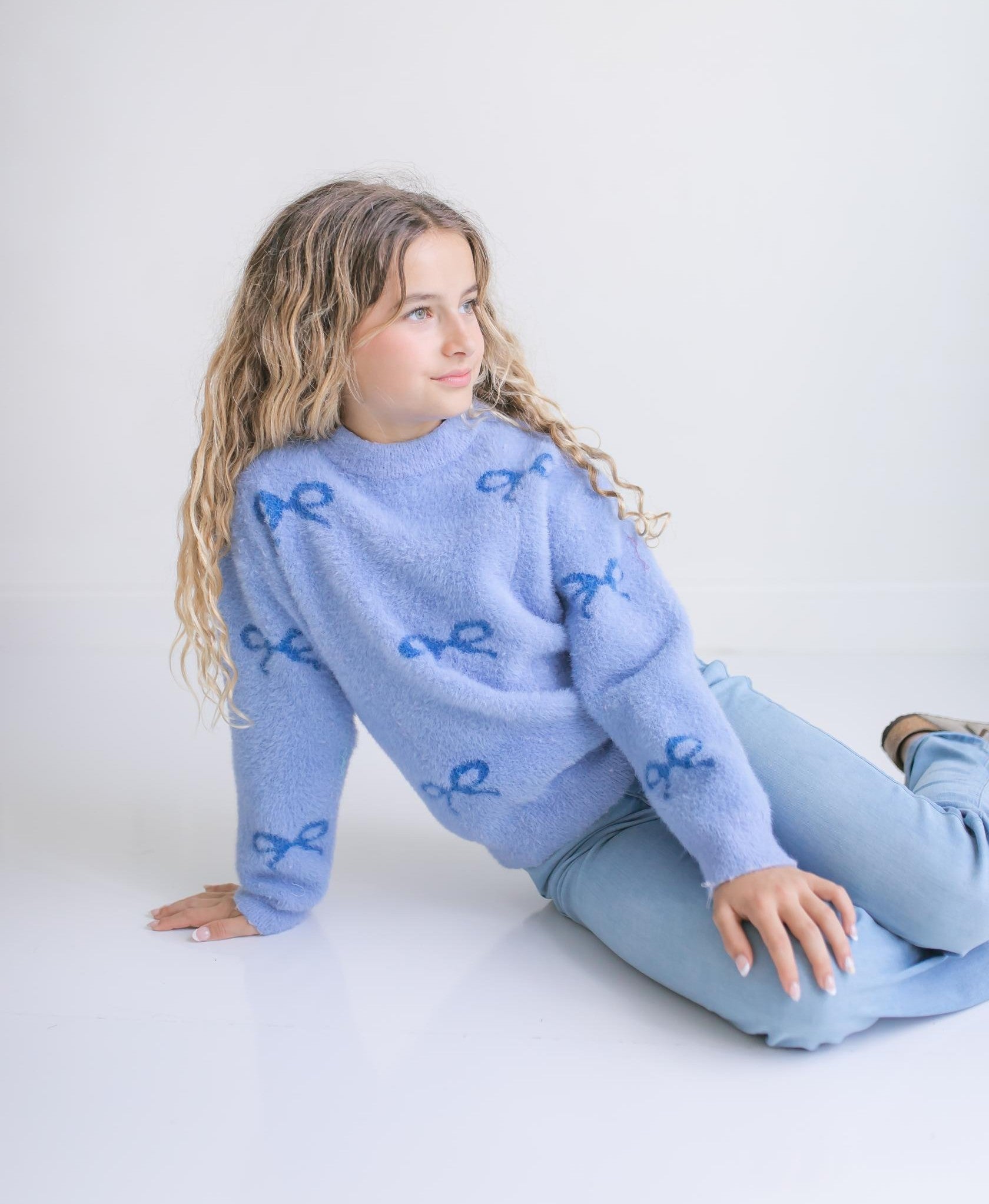 Harper Blue Bow Sweater